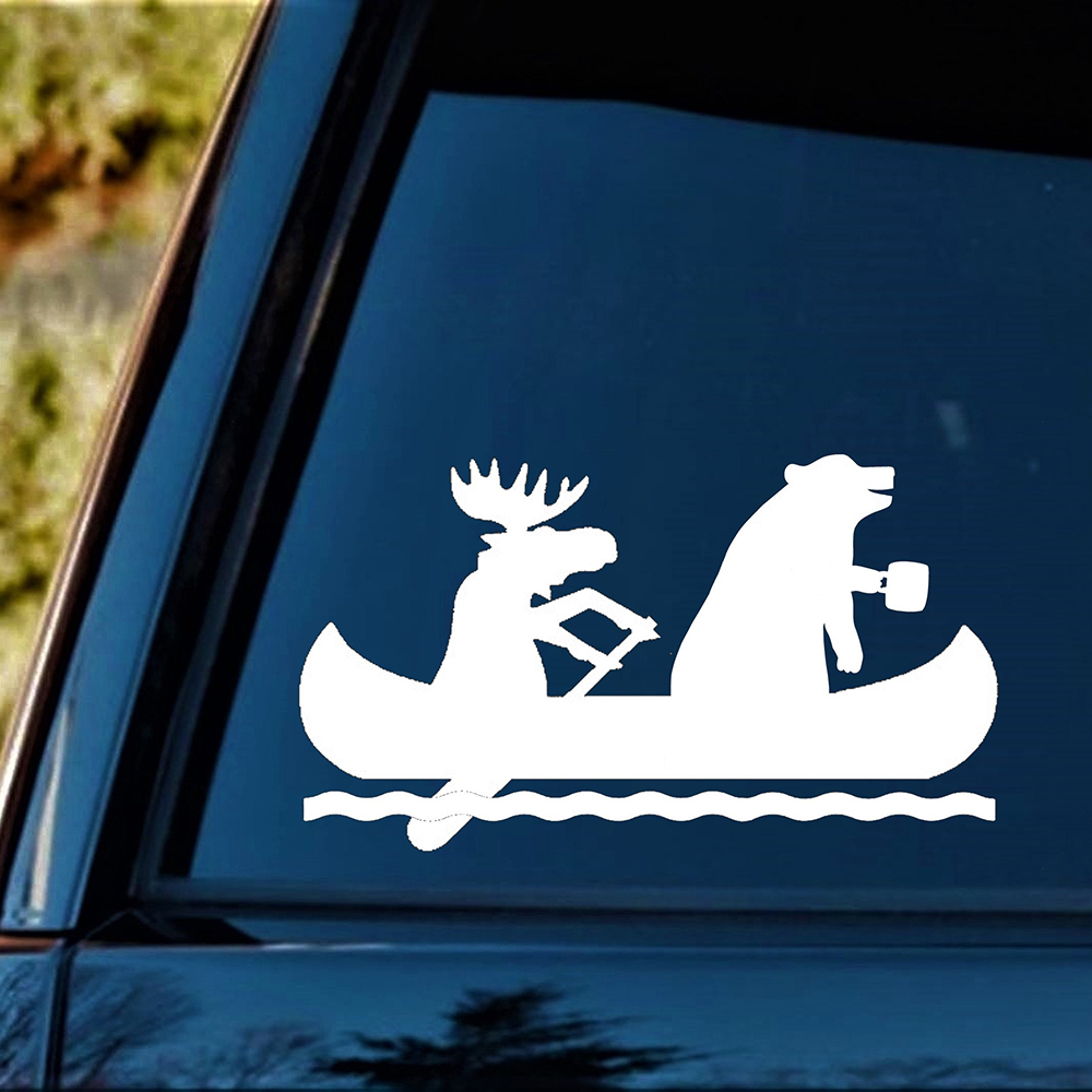 Outdoor Adventure Words - Moose Bear Canoe Camping Car Decals
