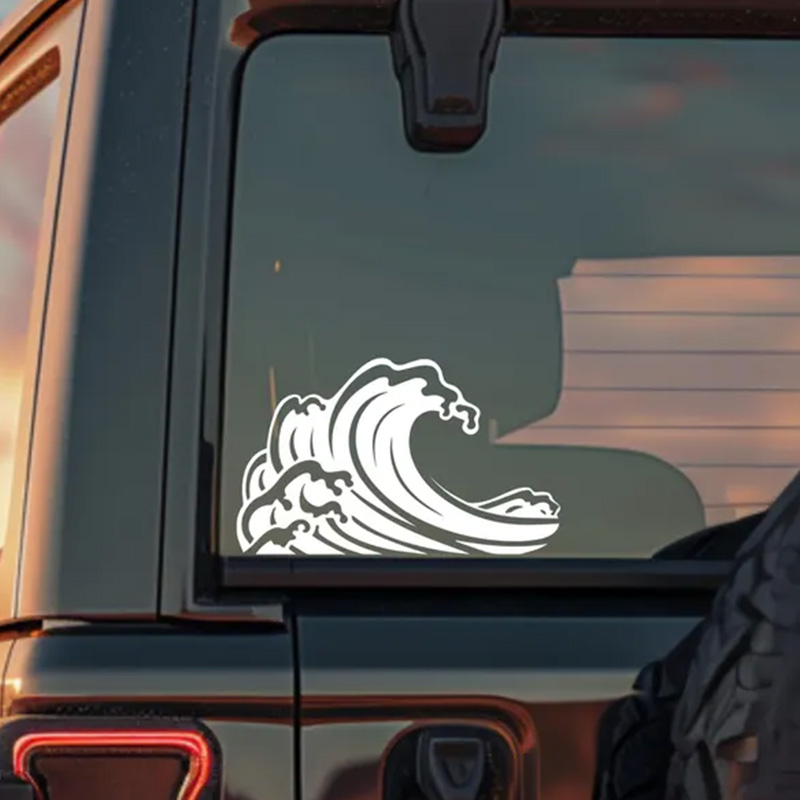 Outdoor Adventure Words - Ocean Wave Car Stickers For Window