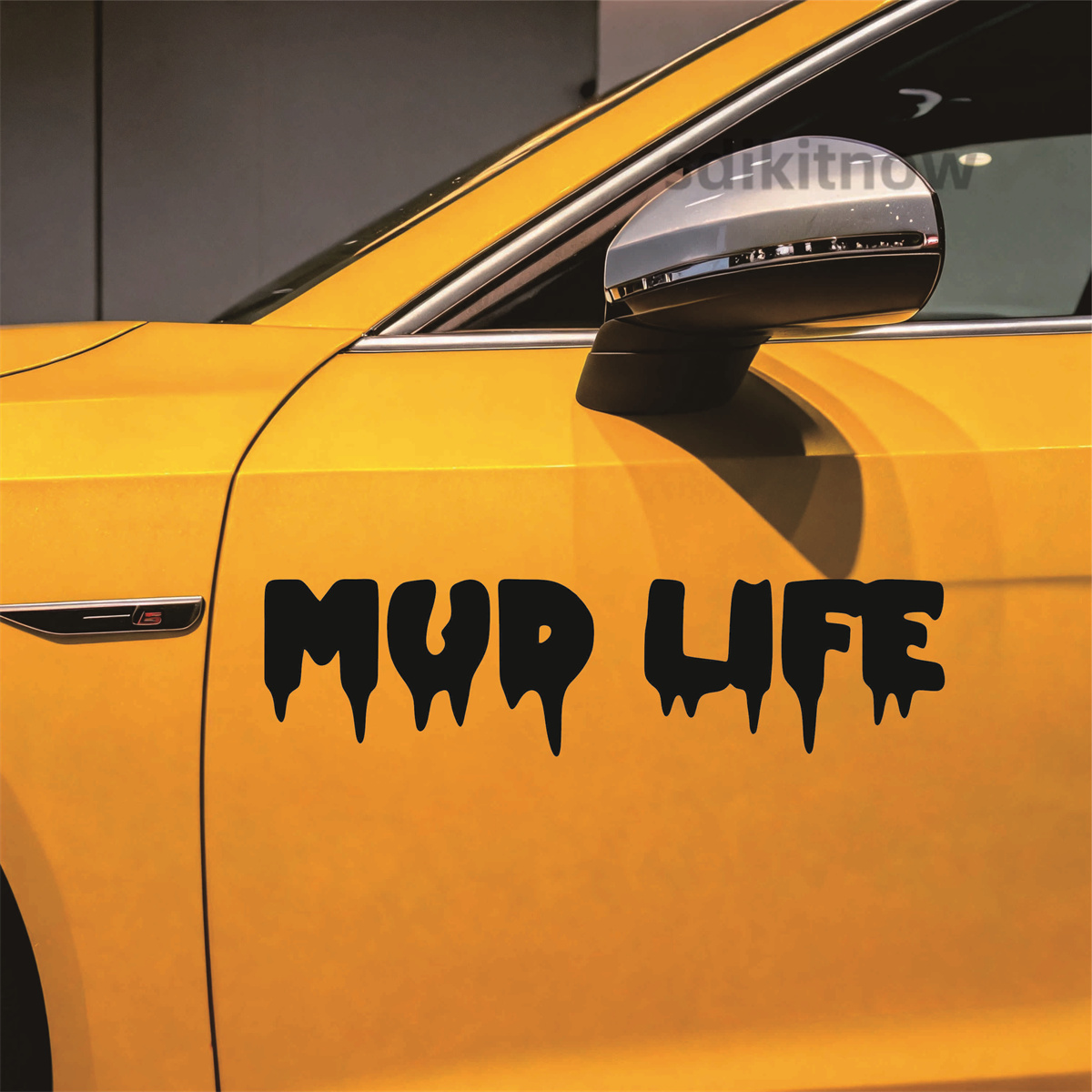 Outdoor Adventure Words - Dripping Mud Life Text car sticker