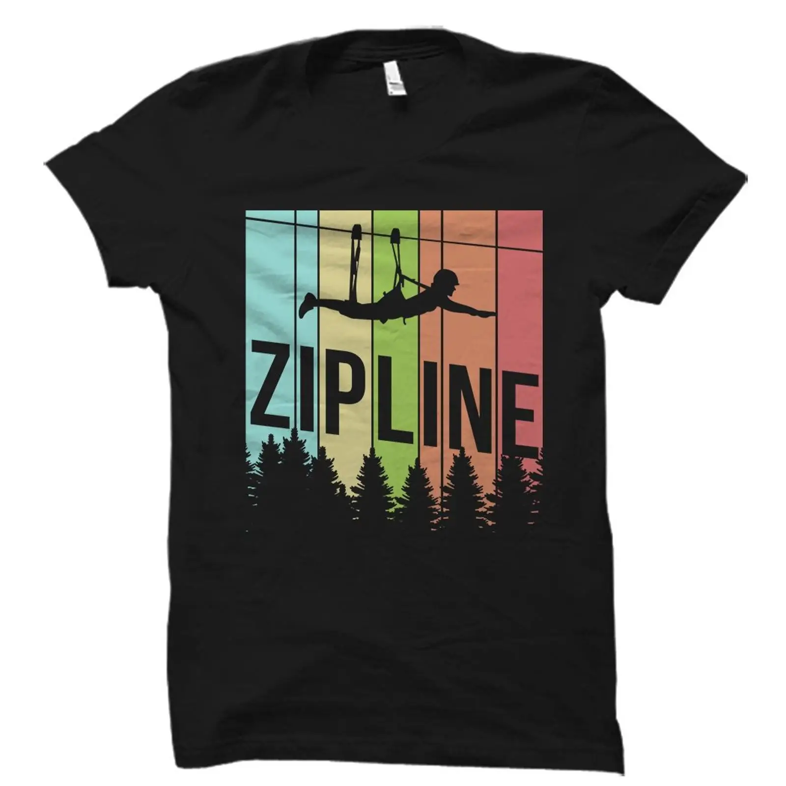 Outdoor Adventure Ziplines & Waterfall Puerto Vallarta - Vintage Retro Zipline T shirt Ziplining