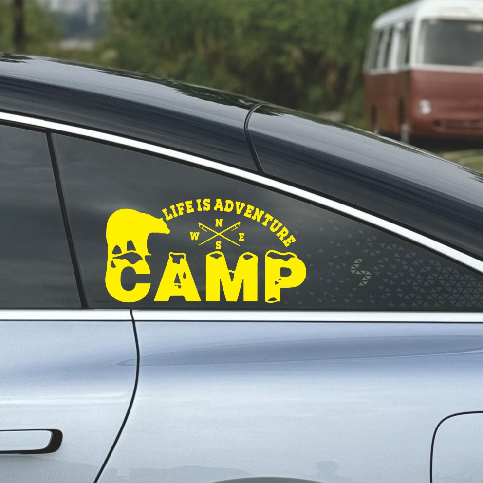 Off-Road Camping Car Sticker B - Outdoor Adventure Words ulasan dan harga