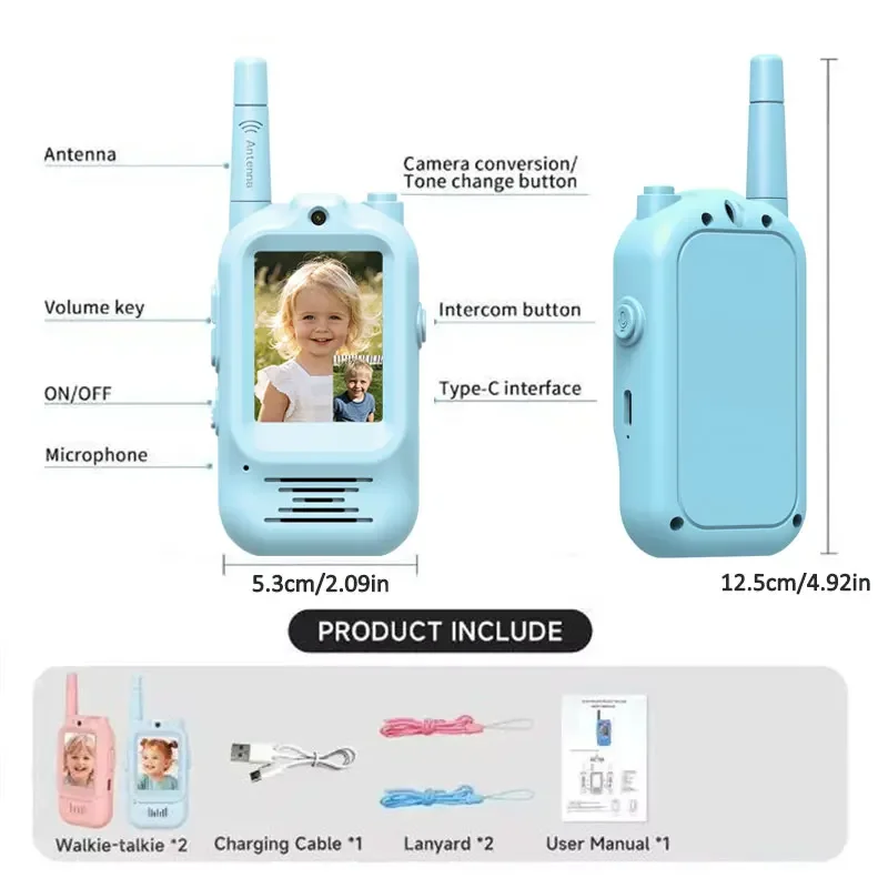 2pcs Kids Video Walkie Talkie  - Outdoor Adventure Video ulasan dan harga