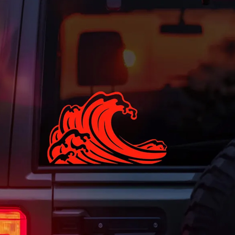 Ocean Wave Car Stickers For Wi - Outdoor Adventure Words ulasan dan harga