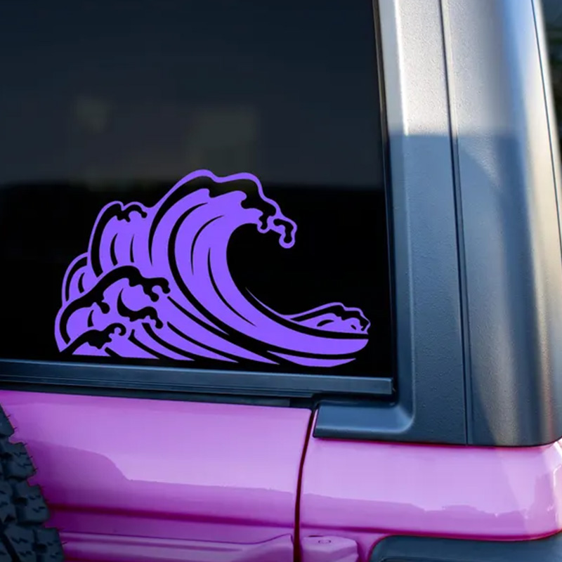 Ocean Wave Car Stickers For Wi - Outdoor Adventure Words ulasan dan harga
