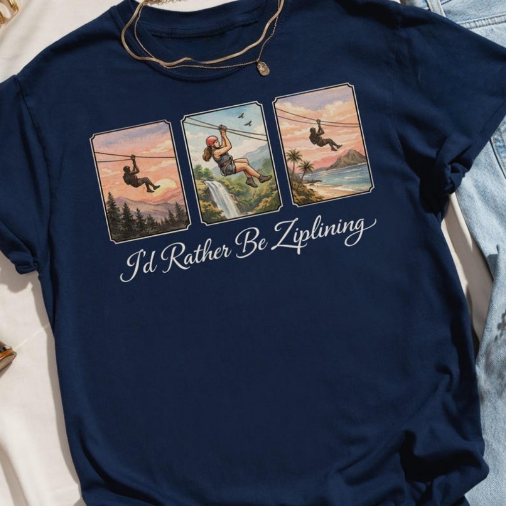 I'd Rather Be Ziplining T-Shir - Outdoor Adventure Ziplines & Waterfall Puerto Vallarta ulasan dan harga