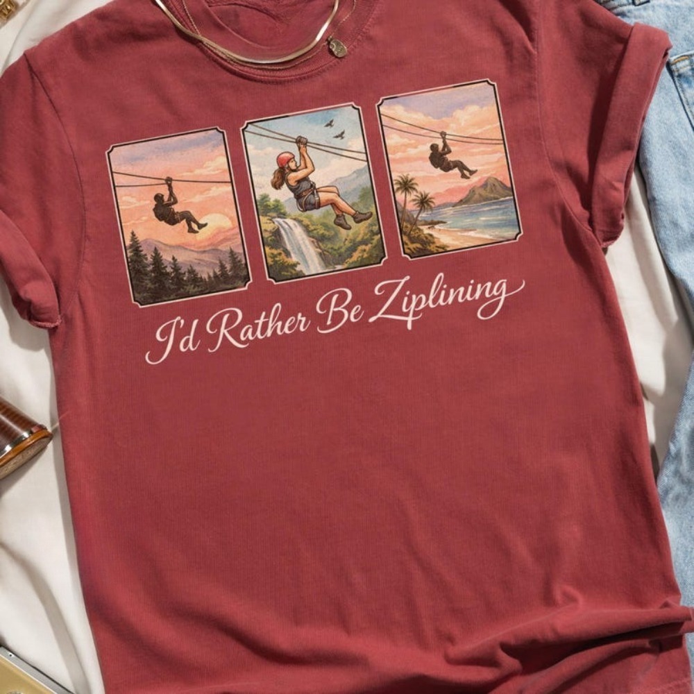 I'd Rather Be Ziplining T-Shir - Outdoor Adventure Ziplines & Waterfall Puerto Vallarta ulasan dan harga