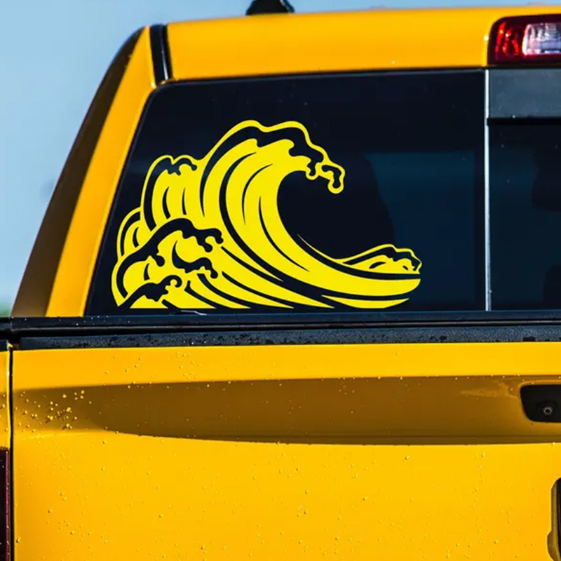Ocean Wave Pattern Vinyl Car S - Outdoor Adventure Words ulasan dan harga